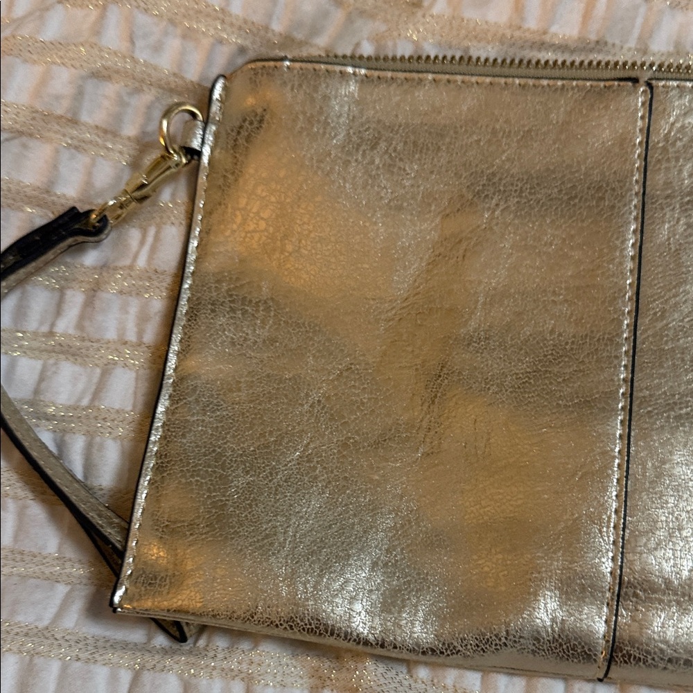 INC International Concepts Metallic Gold Wristlet - Picture 4 of 9